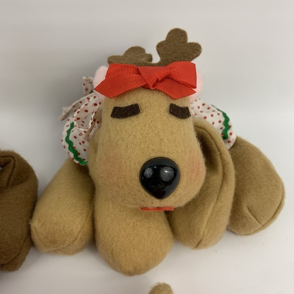 Hallmark Rodney Reindeer &  Family Christmas Bean Bag Plush Stuffed 80s - Picture 6 of 14